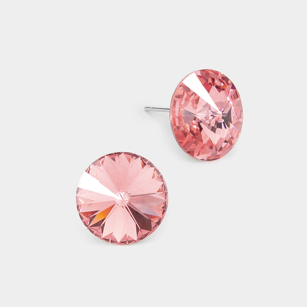 Madeline Love Rose 15mm Genuine Crystal Stud Earrings