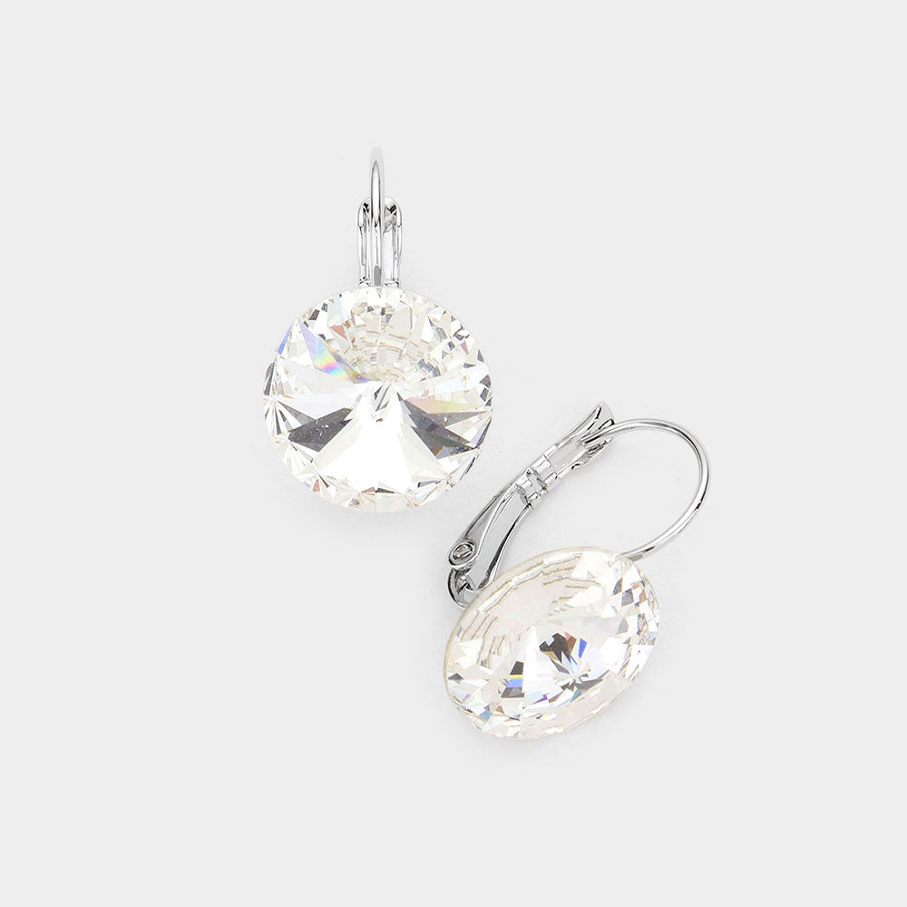 Madeline Love Clear Genuine Crystal Lever Back Earrings
