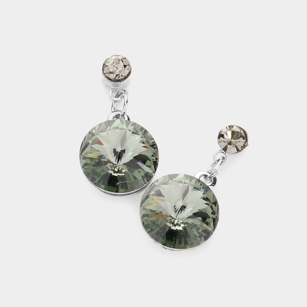 Black Diamond Genuine Crystal Drop Earrings