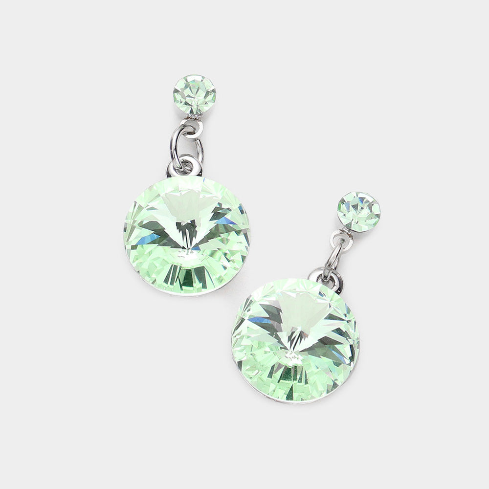 Chrysolite Genuine Crystal Drop Earrings