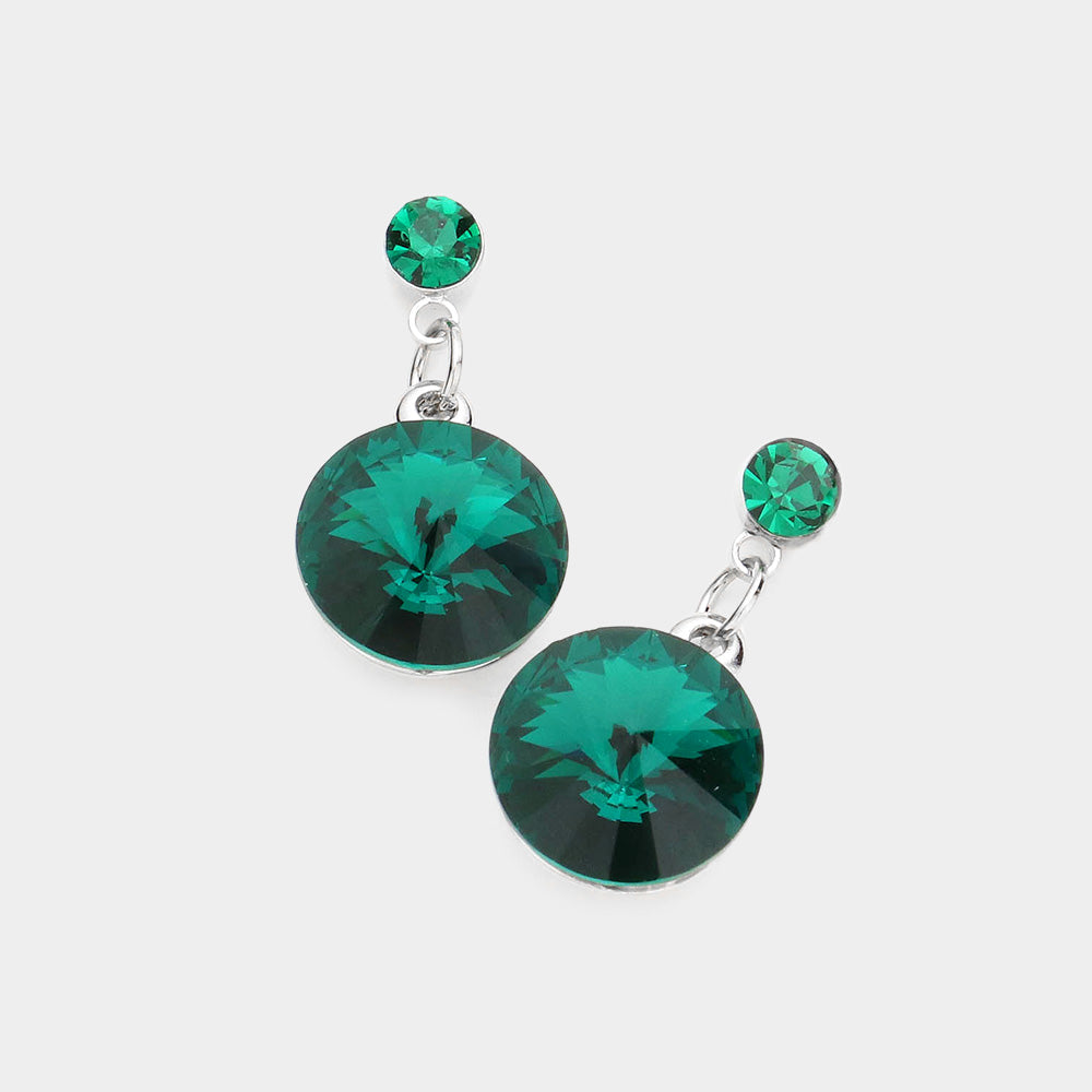 Emerald Genuine Crystal Drop Earrings