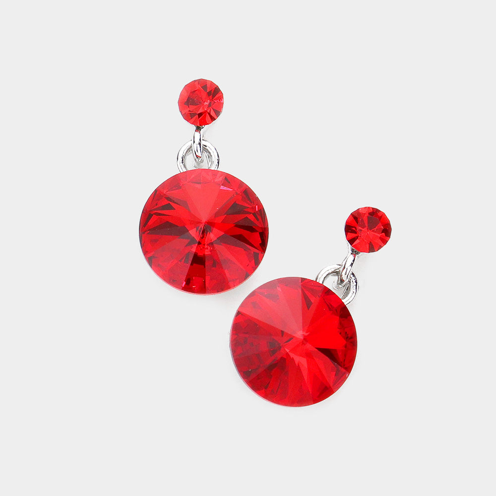 Light, Siam Genuine Crystal Drop Earrings