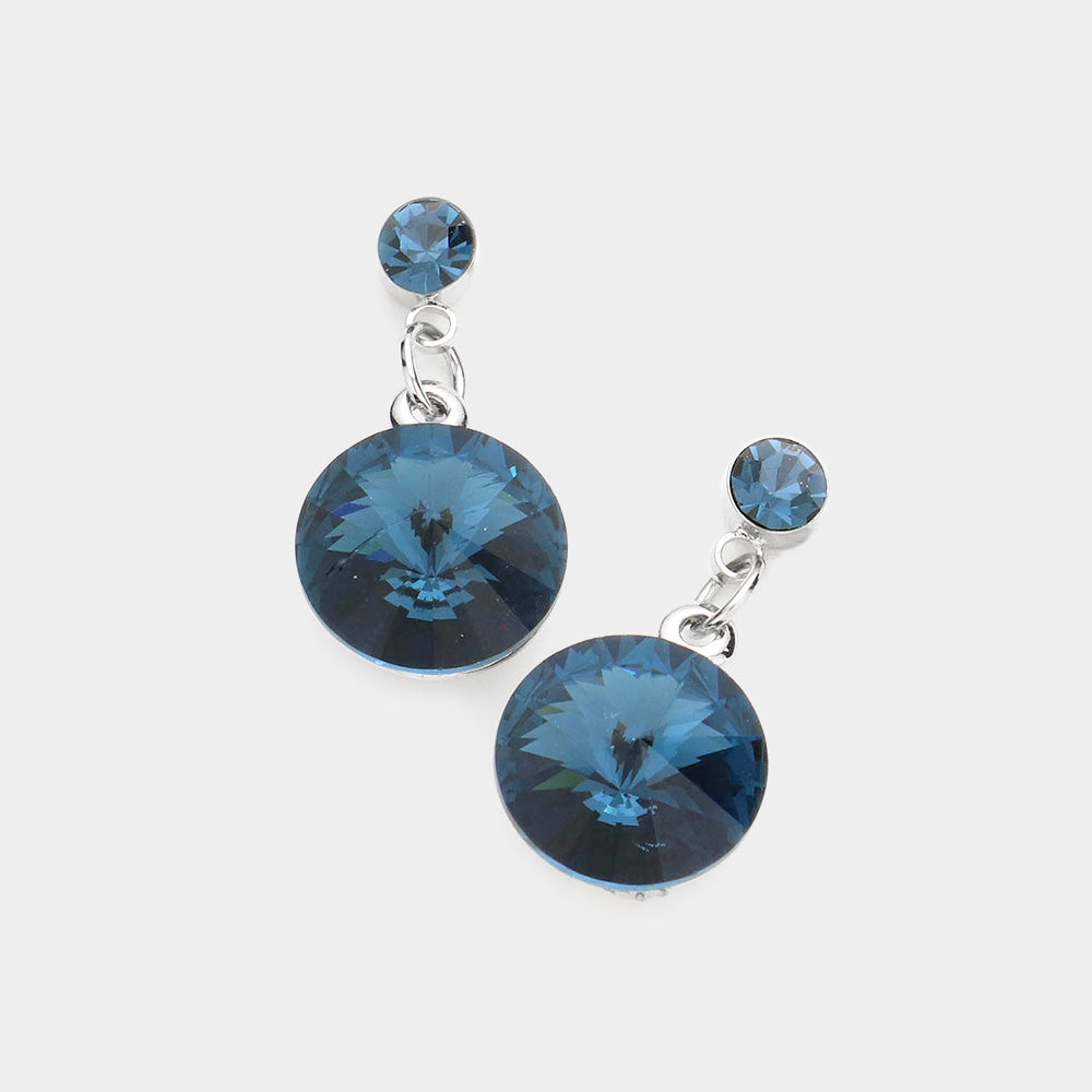 Montana Blue, Silver Genuine Crystal Drop Earrings