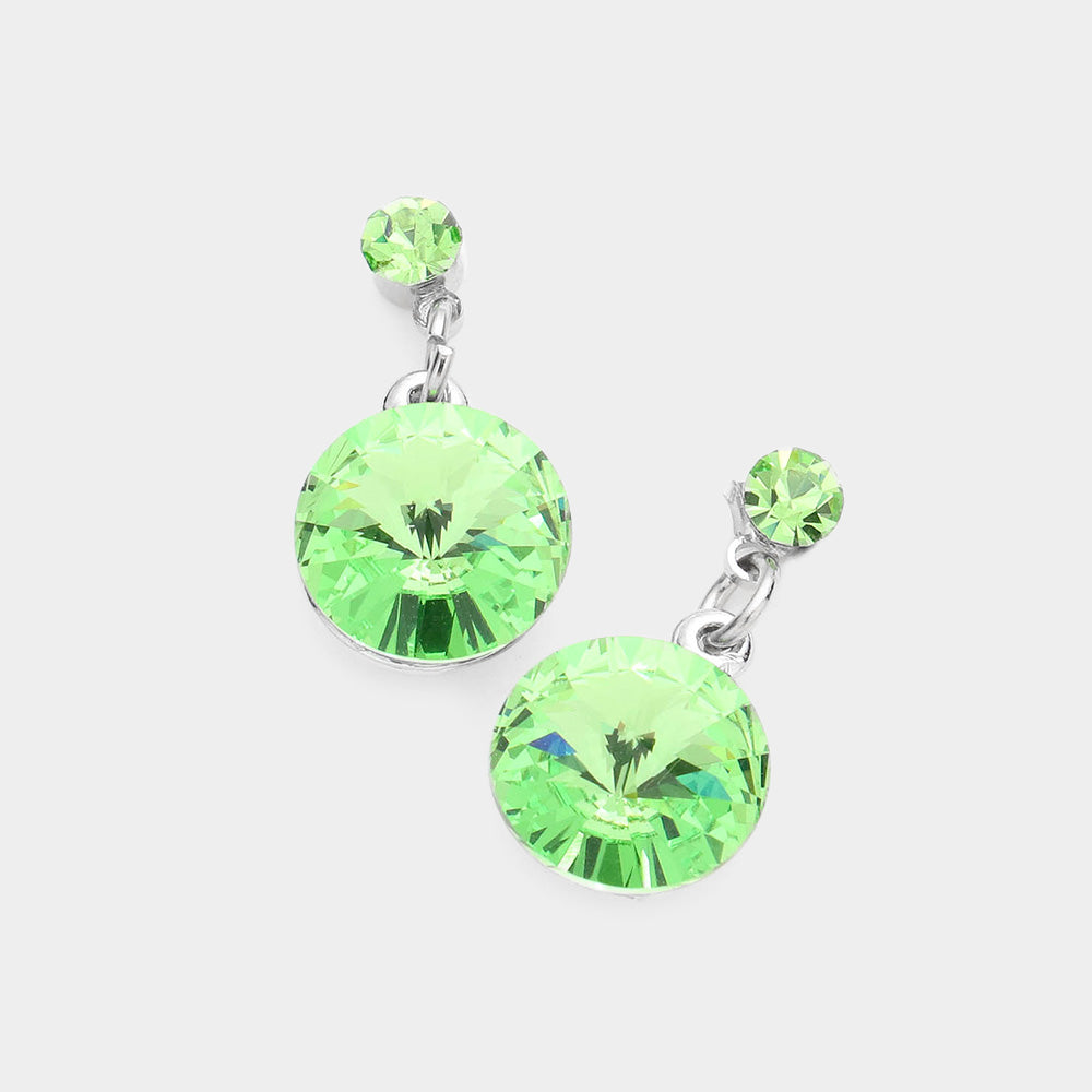 Peridot Genuine Crystal Drop Earrings
