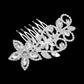 Madeline Love Clear, Silver Marquise Stone Cluster Rhinestone Pave Floral Hair Comb - Hair Accessories - extra