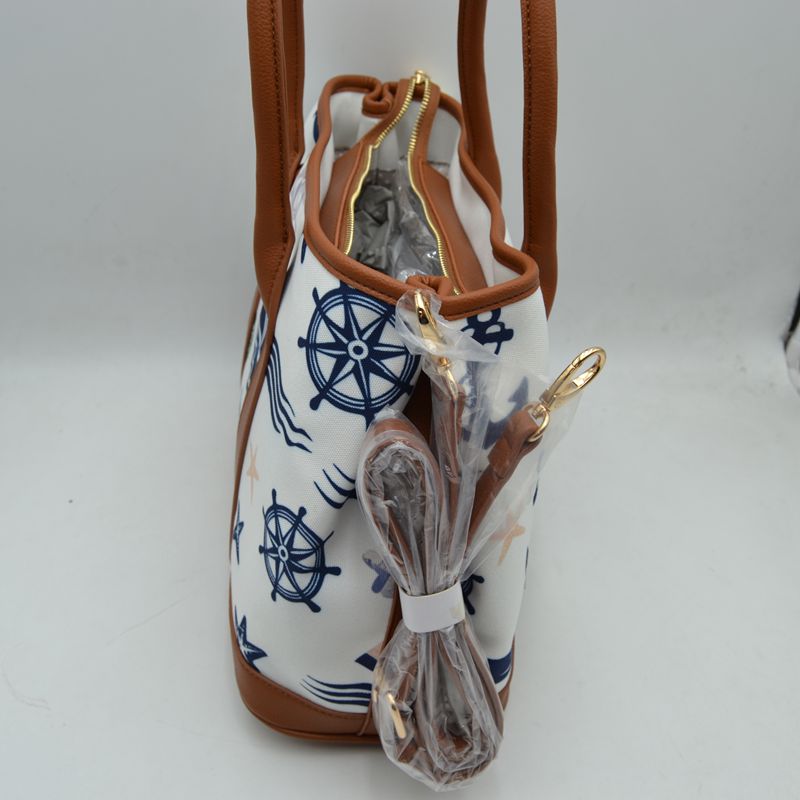 Maritime Adventure Canvas Tote – Monochrome Voyage Shoulder Bag - Tote Bag