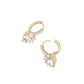 CZ Heart Evening Huggie Earrings. Made with stunning CZ stones, these elegant earrings are perfect for any evening occasion. The huggie design ensures a secure and comfortable fit, while the heart shape adds a touch of romance. Upgrade your jewelry collection with these must-have earrings.