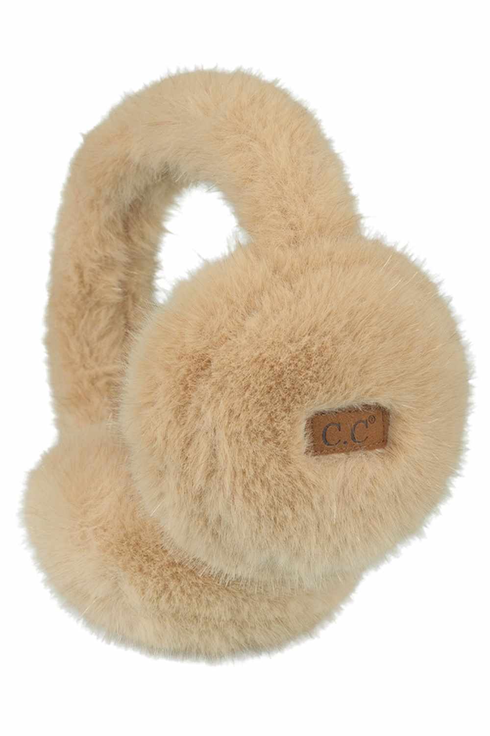 Camel Wrap your ears in warmth with C.C GLITTER Short Fur Earmuffs, the ultimate winter essential. These plush faux fur earmuffs deliver cozy comfort during frigid weather while maintaining a sleek, fashionable look. The one-size-fits-all design adapts to any head shape for a secure, comfortable fit. Made from durable 100% polyester, they withstand repeated wear and washing without losing their softness. Perfect for outdoor adventures, daily commutes, or casual winter outings, these earmuffs blend practical