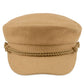 Camel Embrace winter warmth with this classic C.C Rope Fisherman's Cap, featuring a charming button detail and solid construction. Made from a comfortable blend of 50% wool and 50% polyester, this hat offers excellent insulation while maintaining breathability for all-day wear. The timeless fisherman's style works seamlessly with casual and layered outfits, making it an essential cold-weather accessory.