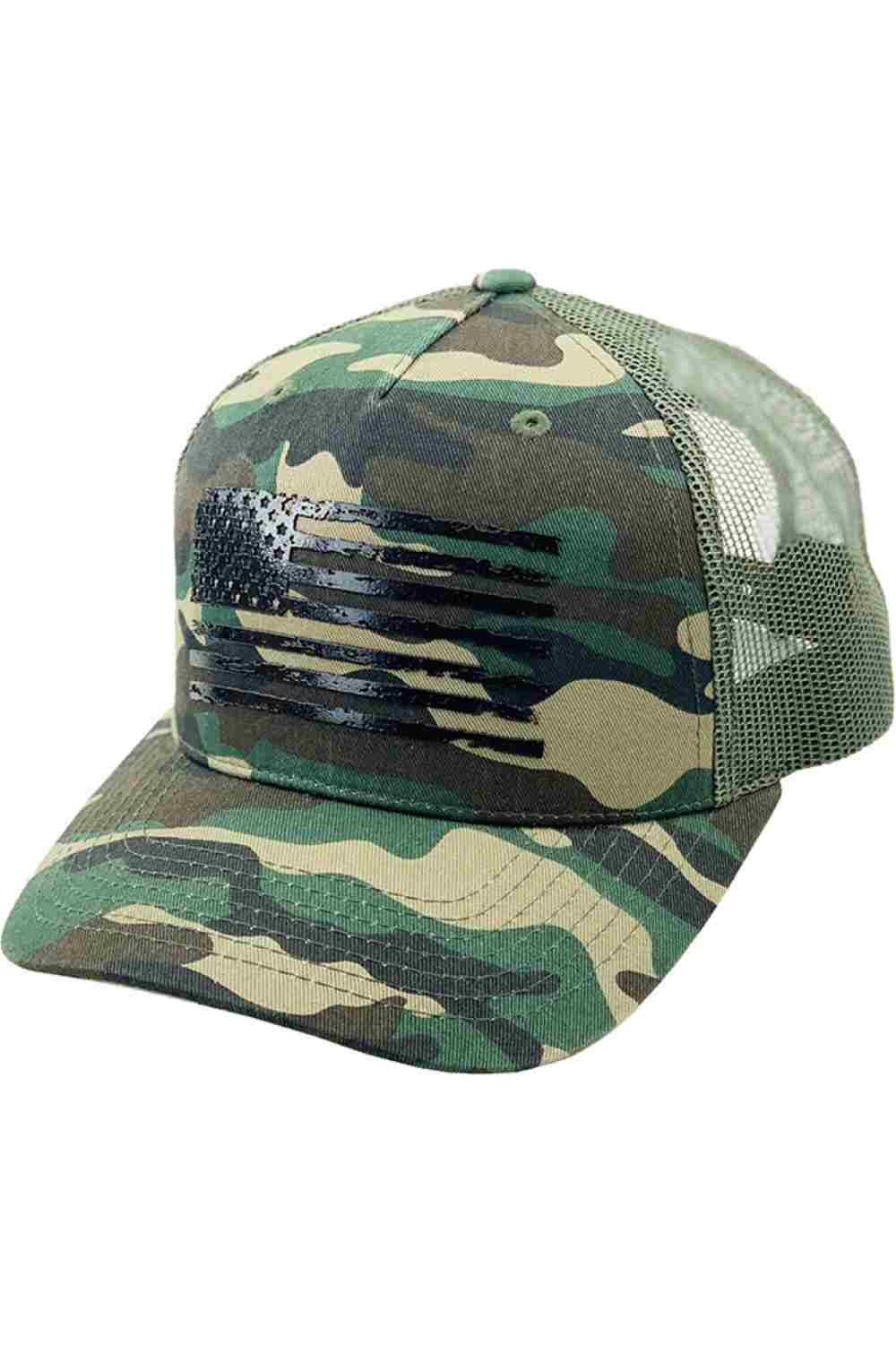 Camo Black Make a statement with the Flag Flat UV Print American Flag baseball cap, designed with a sleek flat-print flag detail and a classic casual fit. Comfortable and adjustable for everyday wear, this versatile cap is perfect for outdoor activities, travel, or relaxed weekend style.