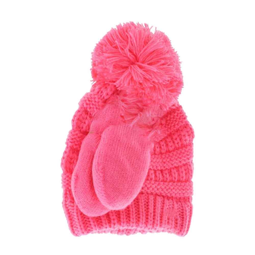 CandyPink BABY Solid Knit Pom C.C Beanie with Mitten Set offers gentle warmth and protection for your little one during colder months. Made from soft, durable knit material, the beanie is designed with a classic pom-pom for added style, while the coordinating mittens shield delicate hands from the chill. This set ensures a comfortable fit and reliable coverage, making it an essential accessory for baby’s winter wardrobe. 