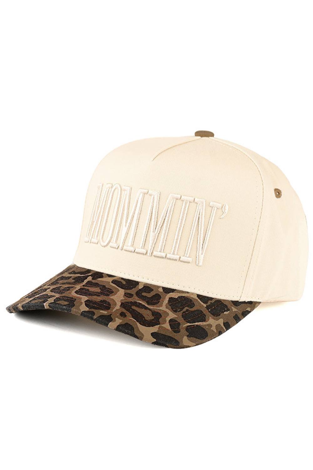 Leopard Celebrate mom life in style with the C.C MOMMIN two-tone trucker hat, featuring clean letter embroidery for a bold yet laid-back look. With its classic baseball cap silhouette and breathable mesh back, this hat offers all-day comfort and an effortlessly cool finish for busy, on-the-go days.