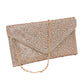 Champagne Bling Stone Studded Clutch Bag doubles as a crossbody bag as well, making it a versatile and stylish choice for any evening occasion. The bling stones add a touch of glamour, while the flap envelope design keeps your belongings secure. Perfect for a night out, this bag will elevate any outfit.