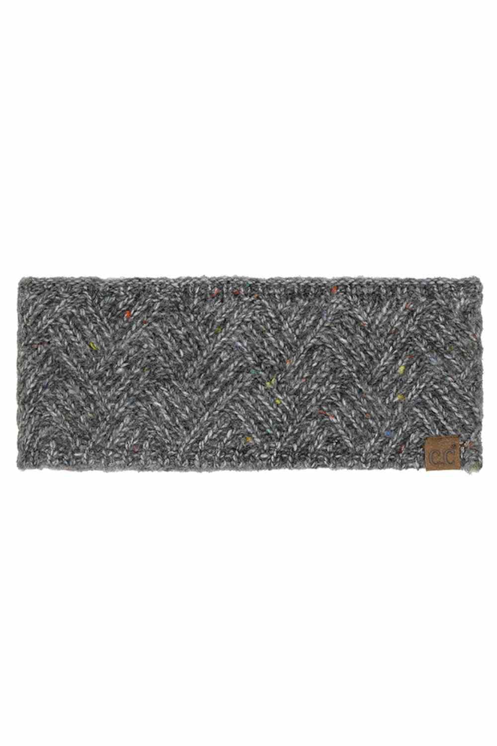 Charcoal Stay warm and stylish with this C.C Criss Cross Confetti Headwrap Winter Headband. Crafted from a premium blend of 66% recycled polyester, 24% acrylic, 5% wool, and 5% nylon, this headwrap offers cozy comfort while supporting sustainable fashion. The eye-catching criss cross confetti pattern adds a playful touch to any winter outfit. One size fits most, making it an easy grab-and-go accessory for chilly days.