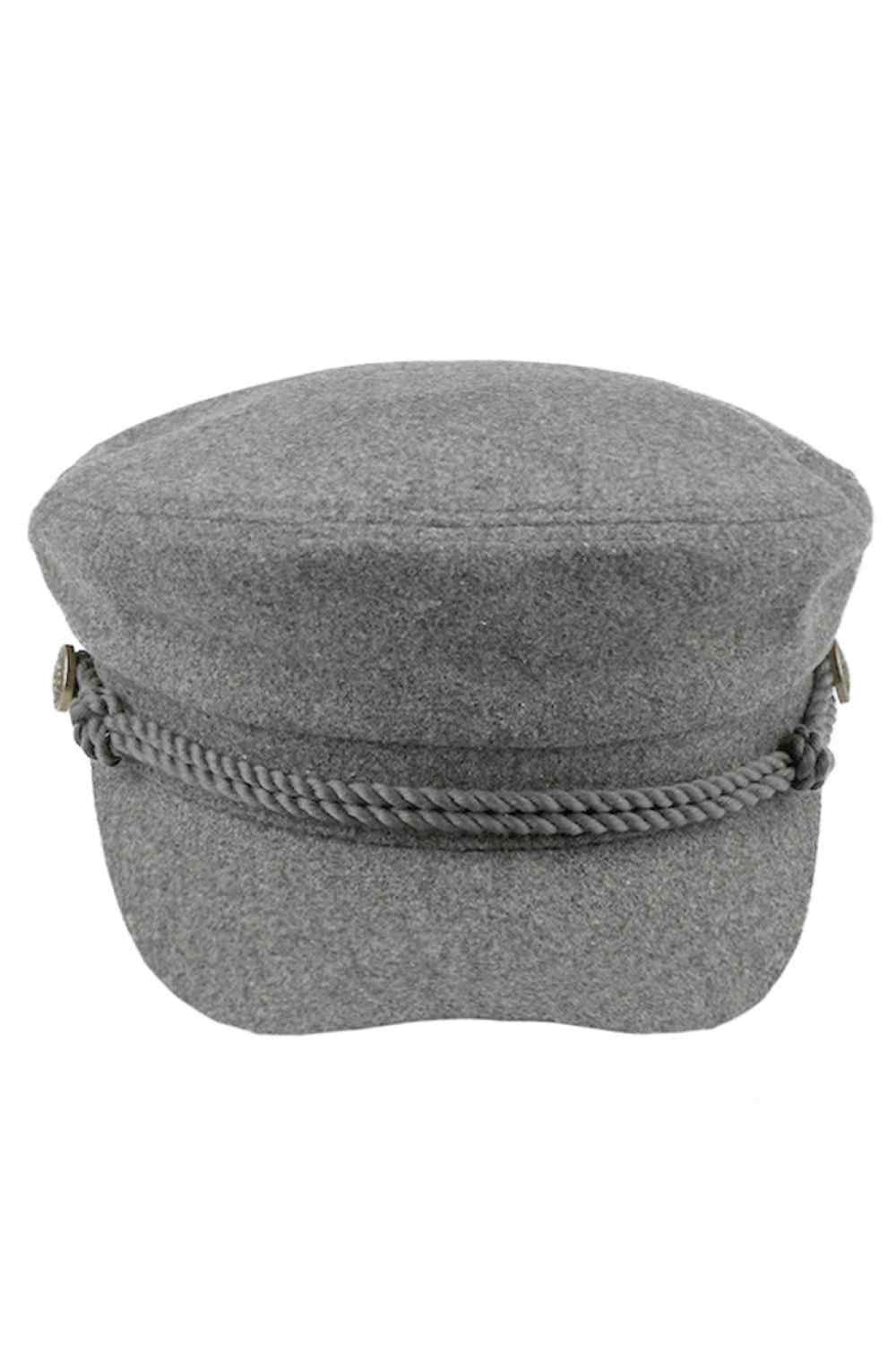 Charcoal Embrace winter warmth with this classic C.C Rope Fisherman's Cap, featuring a charming button detail and solid construction. Made from a comfortable blend of 50% wool and 50% polyester, this hat offers excellent insulation while maintaining breathability for all-day wear. The timeless fisherman's style works seamlessly with casual and layered outfits, making it an essential cold-weather accessory.