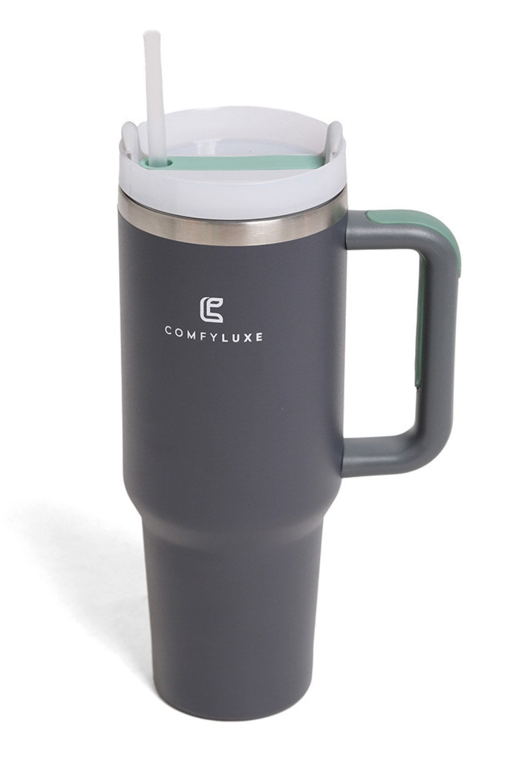 Charcoal Keep your beverages at the perfect temperature with this 40oz stainless steel tumbler. Double-wall insulation maintains hot drinks hot and cold drinks cold for hours. The ergonomic handle makes it easy to carry on the go, while the sleek solid color design works with any style. BPA-free construction ensures safe, worry-free hydration. Perfect for work, travel, or everyday use.