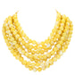 yellow chunky acrylic beaded multi-strand necklace with magnetic clasp