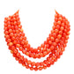 orange chunky acrylic beaded multi-strand necklace with magnetic clasp