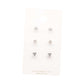 3Pairs - CZ Heart Round Stud Earrings Set