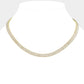 Clear Gold  Stainless Steel Emerald Cut CZ Stone Tennis Chain Necklace exudes elegance and sophistication. Made with durable stainless steel and featuring sparkling emerald cut CZ stones, it's the perfect accessory to elevate any outfit. With its classic tennis chain design and stunning stones, this necklace is a must-have for any jewelry collection.