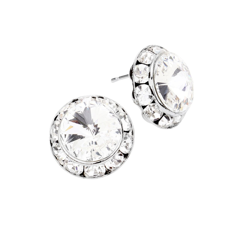 Clear Rivoli Cut Genuine Crystal Round Stud Earrings feature a unique cut that enhances the shine and brilliance of the crystals. Crafted with high-quality materials, they are durable and stylish. Elevate any outfit with these stunning earrings that add a touch of elegance to your look.