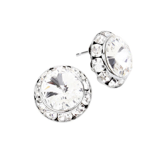 Clear Rivoli Cut Genuine Crystal Round Stud Earrings feature a unique cut that enhances the shine and brilliance of the crystals. Crafted with high-quality materials, they are durable and stylish. Elevate any outfit with these stunning earrings that add a touch of elegance to your look.