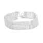 6 Rows Pave CZ Tennis Evening Bracelet - Clear Silver - Bracelets