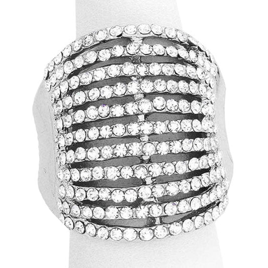 Clear Wide Rhinestone Stretch Ring, is a beautifully crafted design that adds a gorgeous glow to your special outfit. This wide rhinestone stretch ring fits your lifestyle on special occasions! This stretch ring is the ideal gift for your loved ones, Lover, girlfriend, wife, mother, couple, Valentine, etc.