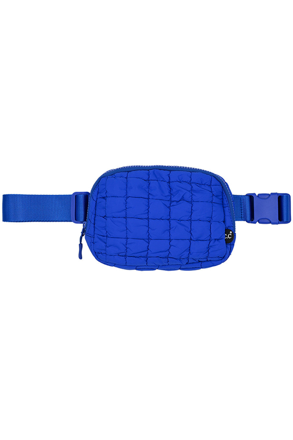 Cobalt  Blue C.C Quilted Puffer Fanny Pack is a stylish and functional accessory for any on-the-go individual. Made with durable quilted material, this fanny pack provides convenient storage for your essentials while remaining comfortable to wear. Perfect for travelers, runners, and outdoor enthusiasts.
