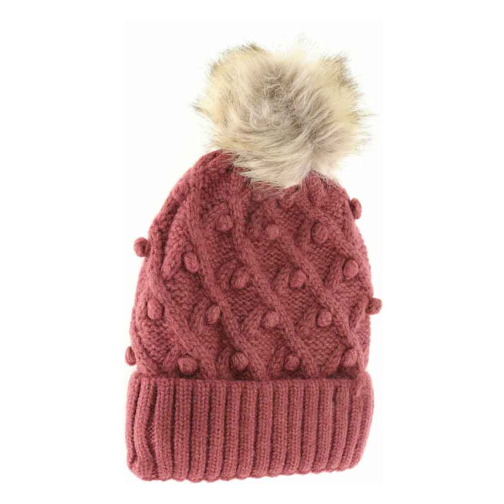 CocoBerry Bobble Knit Fur Pom C.C Beanie offers expert-level warmth and style, combining a durable knit fabric with a soft, luxurious fur pom for a refined winter accessory. Designed for a secure, comfortable fit, this beanie effectively retains heat while enhancing any cold-weather outfit with its premium materials and timeless design. Ideal for staying cozy without sacrificing sophistication during colder seasons. 