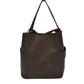 Coffee 2in1 Chic Satchel Side Pocket With Long Strap Bucket Bag, This casual crossbody bucket bag is super soft Vegan leather and has convenient side pockets to carry water bottles, phones, or glasses and a removable zipper pouch. Gold hardware. Extra bag inside and strap to make it a crossbody. Perfect for carrying around your stuff, this bag is big enough for all your daily essentials. 