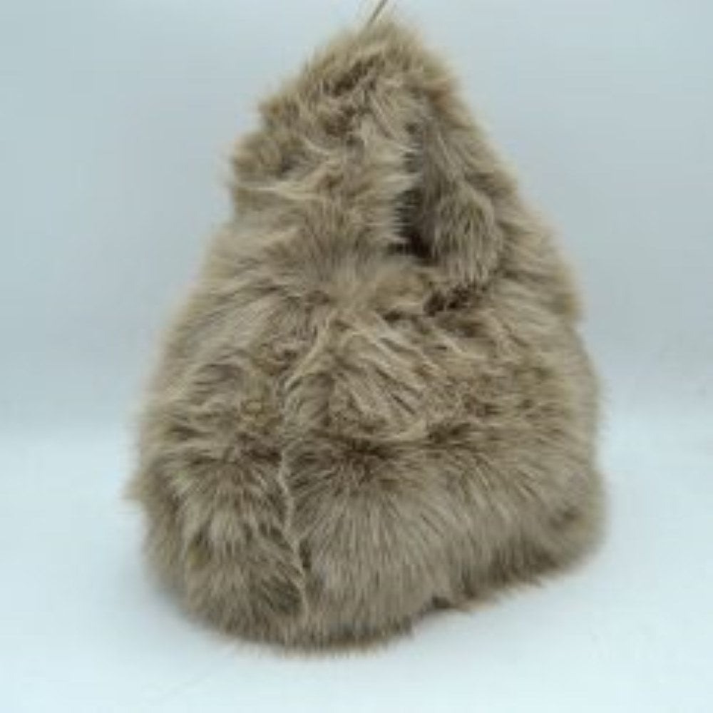 Coffee This unique everyday handbag features an eye-catching, ultra-soft shaggy plush exterior that brings a cozy, tactile texture to your accessory collection. Designed with a rounded triangular silhouette, it includes an integrated top cutout handle woven seamlessly into the design for easy hand or wrist carrying. The top opening provides access to a central main storage compartment