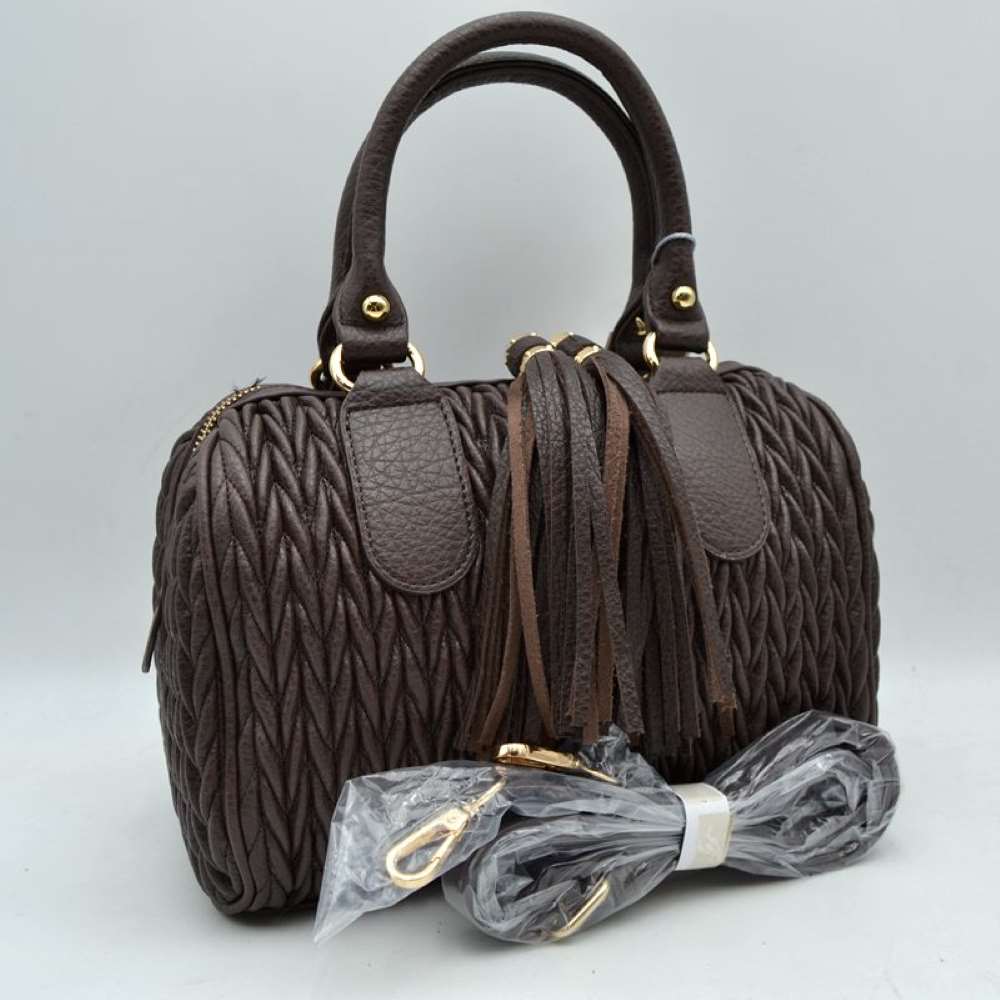 Coffee Add an upscale, high-texture statement to your accessory collection with this beautifully crafted structured satchel bag. Combining a sophisticated, textured body with playful design accents, this handbag brings a perfect blend of modern elegance and day-to-night versatility to any outfit.