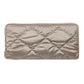 Copper Shiny Faux Leather Padded Wallet with Wristlet offers a sleek and stylish solution for storing your essentials. Its shiny faux leather material adds a touch of sophistication, while the padded design keeps your valuables safe. The attached wristlet also provides convenience and hands-free carrying. 