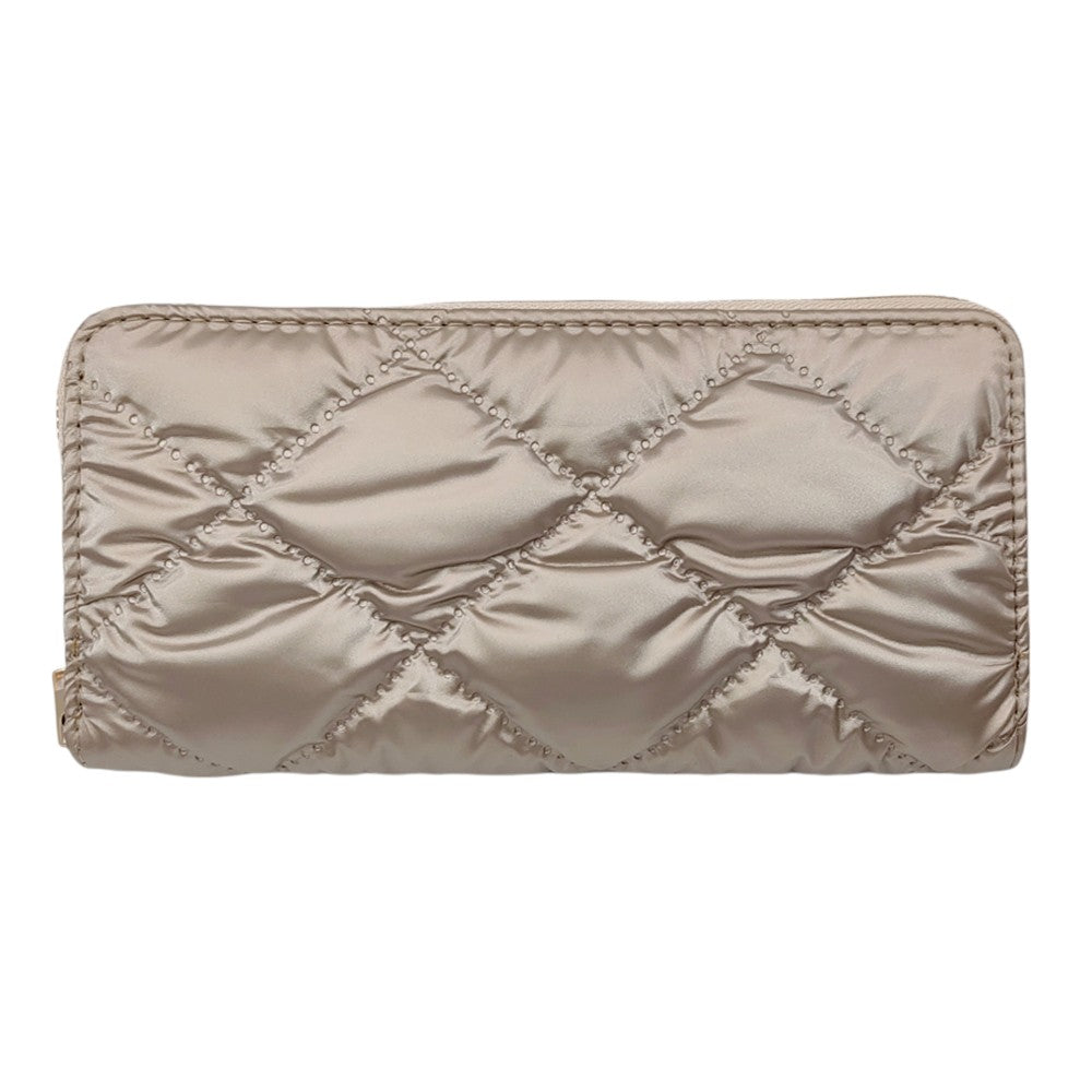 Copper Shiny Faux Leather Padded Wallet with Wristlet offers a sleek and stylish solution for storing your essentials. Its shiny faux leather material adds a touch of sophistication, while the padded design keeps your valuables safe. The attached wristlet also provides convenience and hands-free carrying. 