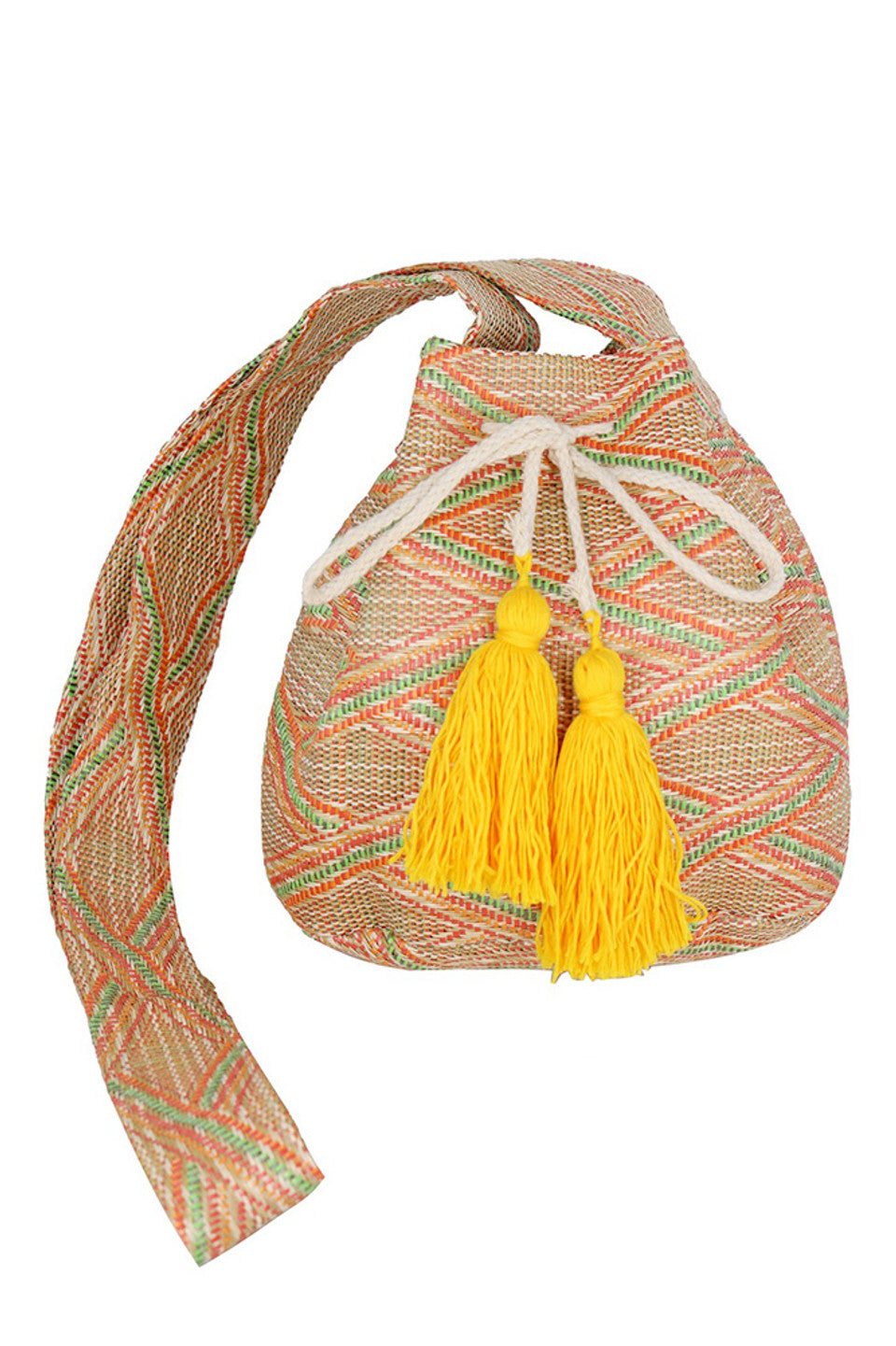 Coral Aztec Pattern Strap Aztec Bucket Bag combines traditional design with modern functionality. Crafted with a distinctive Aztec-inspired pattern, this bucket bag offers ample space and a comfortable strap for easy carrying. Its unique aesthetic makes it a versatile accessory, perfect for adding a cultural touch to everyday outfits while providing practical storage. Ideal for those who appreciate both style and utility in their accessories. 