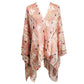 Coral Boho Patterned Sheer Cover Up Kimono Poncho, your neck deserves something better than cheap fabrics. This lightweight kimono poncho features a boho-patterned design. It's a design that gives any outfit a unique look. Perfect gift for a wife, birthday, holiday, or fun night out.