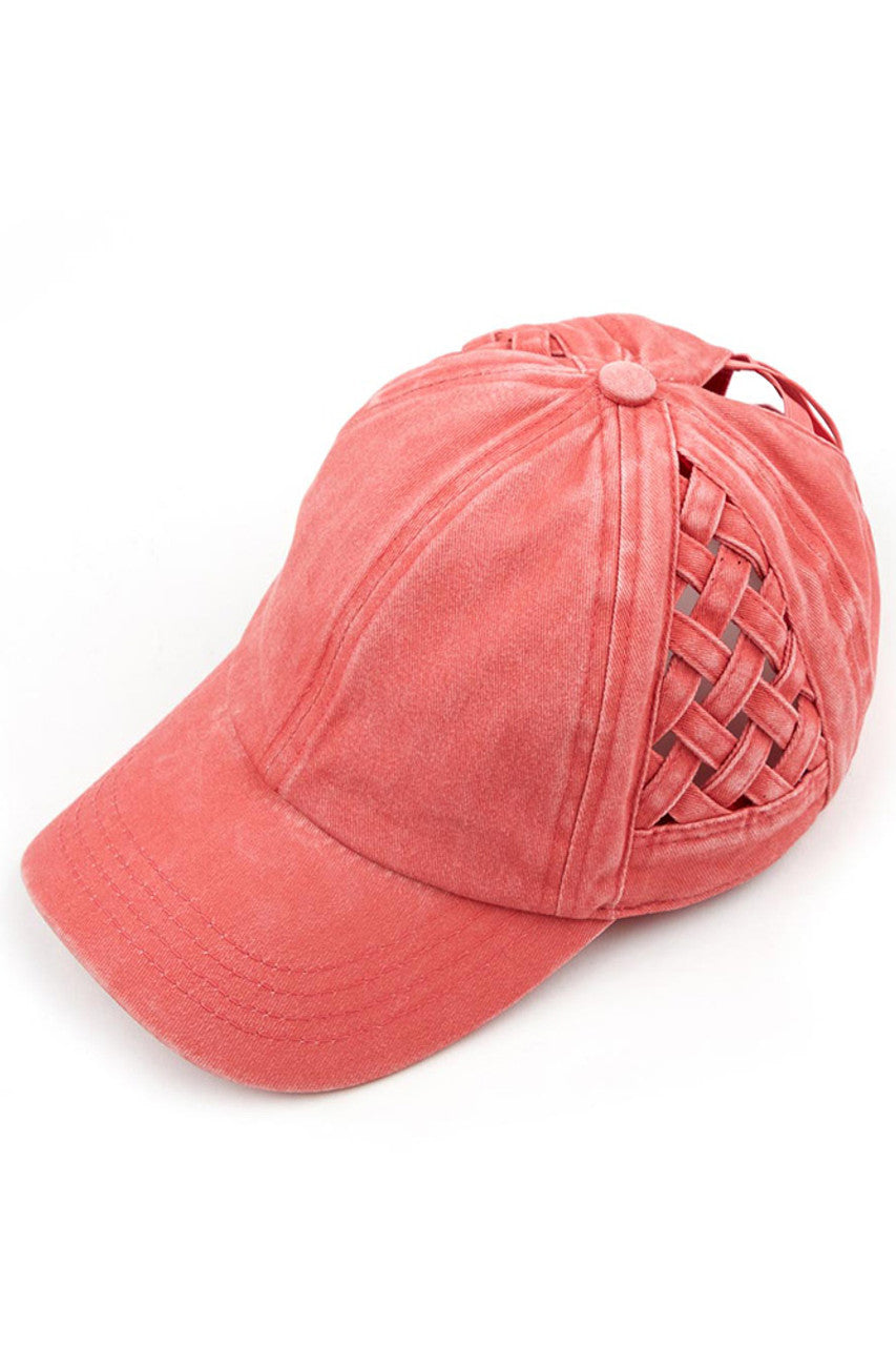 Coral C.C WEAVON BASKET CRISS-CROSS PONYCAP is a stylish and functional accessory for any outfit. Made with high-quality materials, this cap features a unique criss-cross design, providing both style and comfort. Stay protected from the sun while looking your best with this trendy ponycap.
