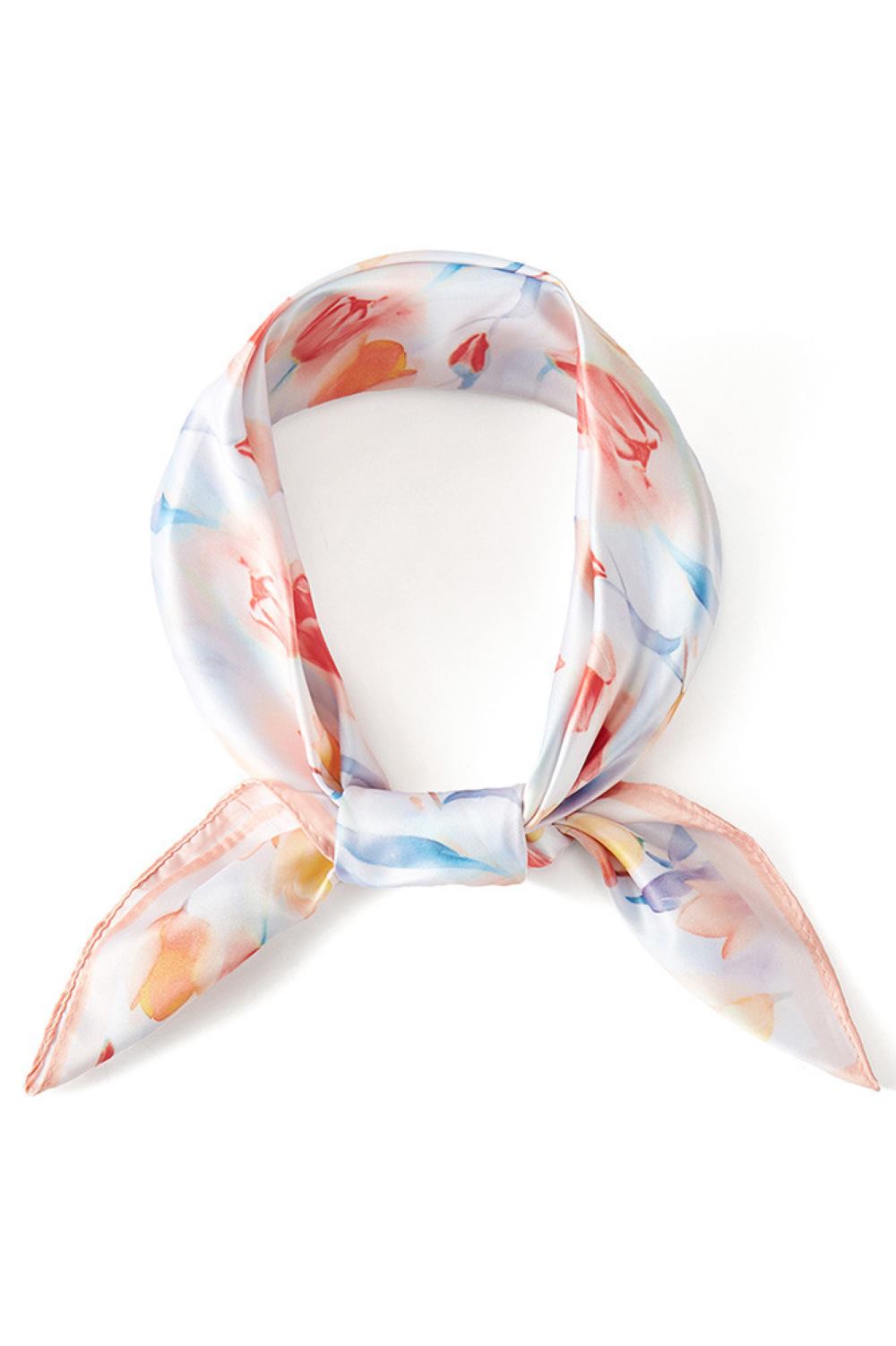 Coral Brighten your summer style with this lightweight floral bandana scarf. Crafted from 100% polyester, it's breathable and perfect for warm weather wear. The generous 27.5" x 27.5" square design offers versatile styling options wear it as a headscarf, neck wrap, or accessory. The vibrant floral print adds a fresh, feminine touch to any outfit. Ideal for beach days, casual outings, or adding a pop of color to your wardrobe.