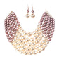 Chunky Multi Strand Pearl Bib Necklace