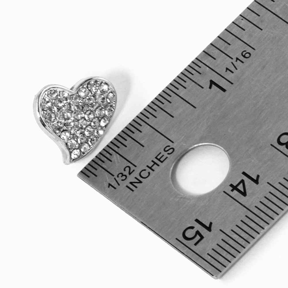 Crystal Rhinestone Paved Heart Stud Earrings bring a touch of elegance to any outfit. The sparkling rhinestones are intricately arranged in a heart-shaped design, adding a romantic and sophisticated charm to your look. Perfect for any occasion, these earrings are a must-have addition to any jewelry collection. 