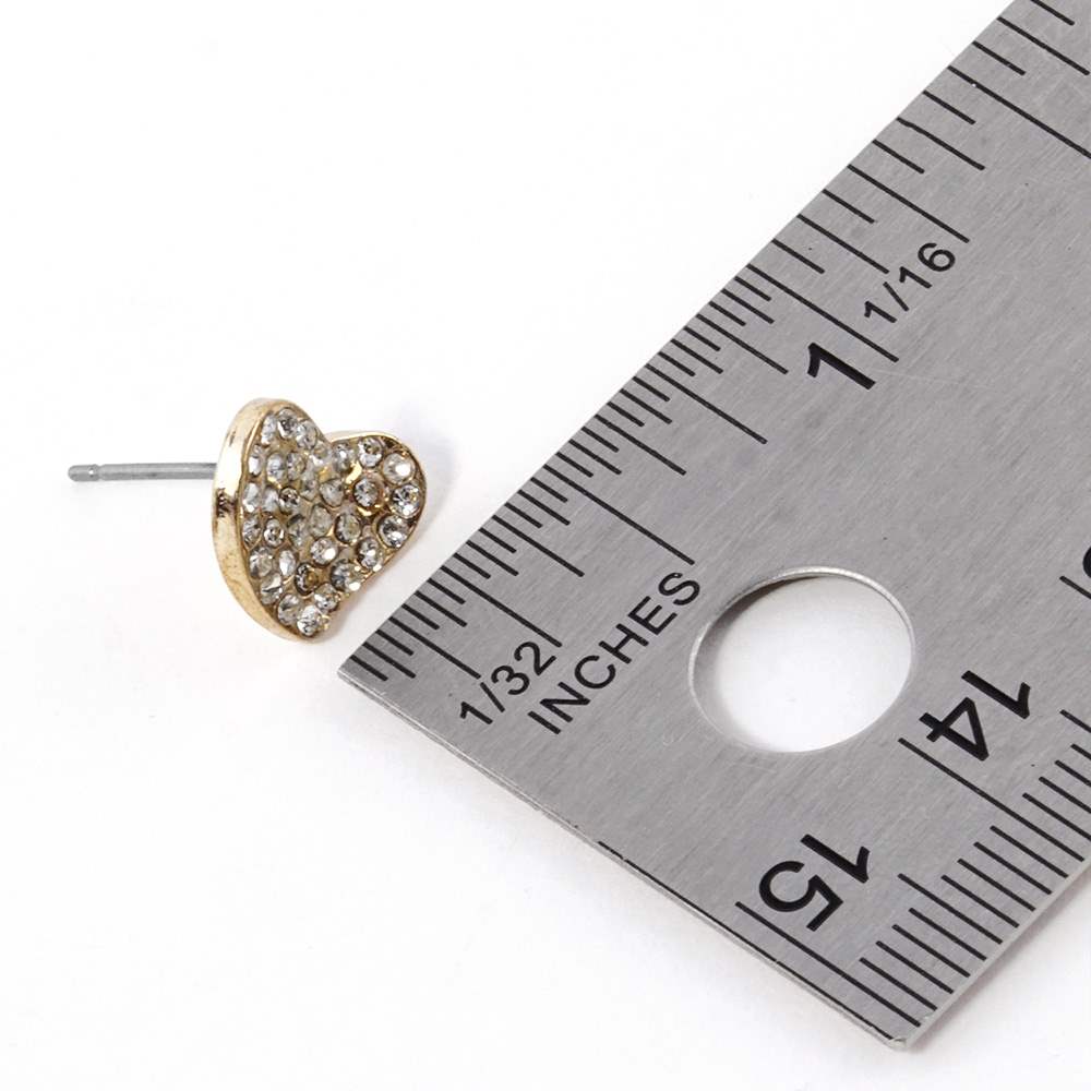 Crystal Rhinestone Paved Heart Stud Earrings bring a touch of elegance to any outfit. Crafted with sparkling crystals, they offer exceptional quality and timeless charm. Perfect for any occasion, these stunning earrings elevate your style effortlessly. 