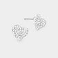 Crystal Rhinestone Paved Heart Stud Earrings bring a touch of elegance to any outfit. Crafted with sparkling crystals, they offer exceptional quality and timeless charm. Perfect for any occasion, these stunning earrings elevate your style effortlessly. 