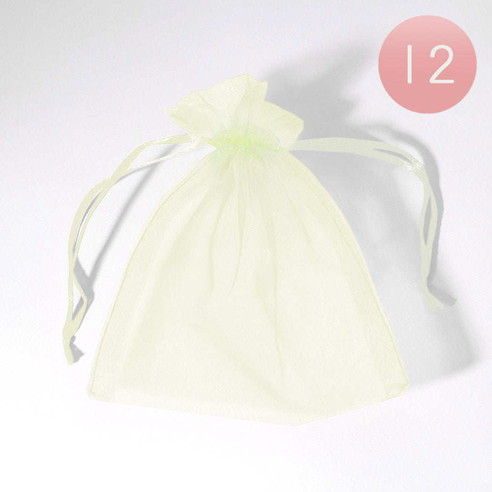 Madeline Love Cream 12PCS - 5.5 X 6.5 Ribboned Organza Gift Bags - Jewelry