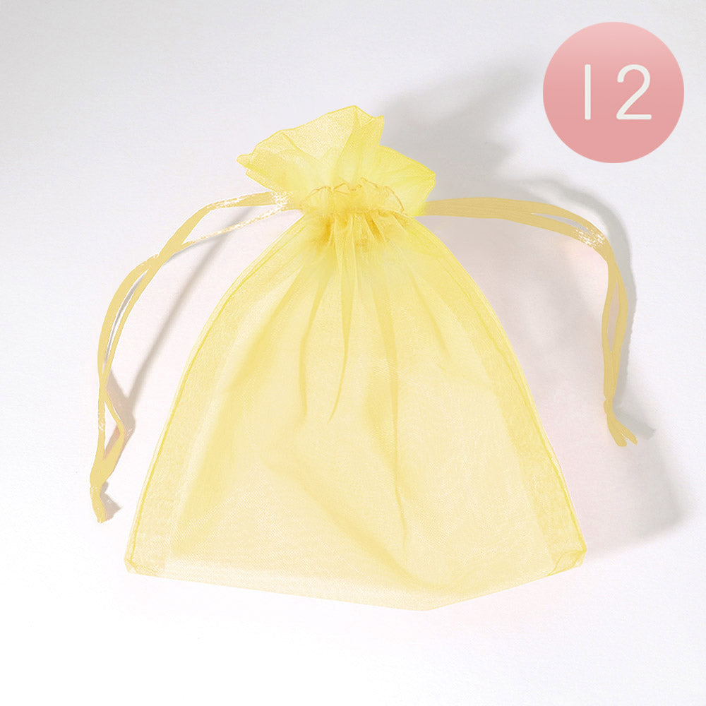 Madeline Love Gold 12PCS - 5.5 X 6.5 Ribboned Organza Gift Bags - Jewelry