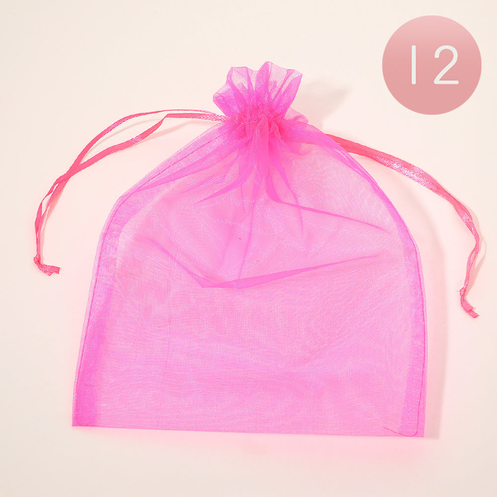 Madeline Love Pink 12PCS - Organza Drawstring Gift Bags - Jewelry