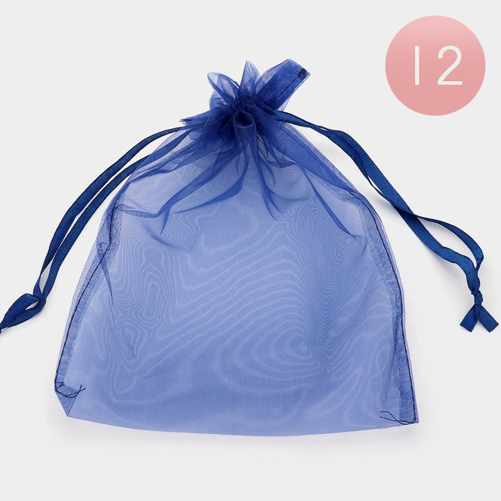 Madeline Love Montana Blue 12PCS - Organza Drawstring Gift Bags - Jewelry
