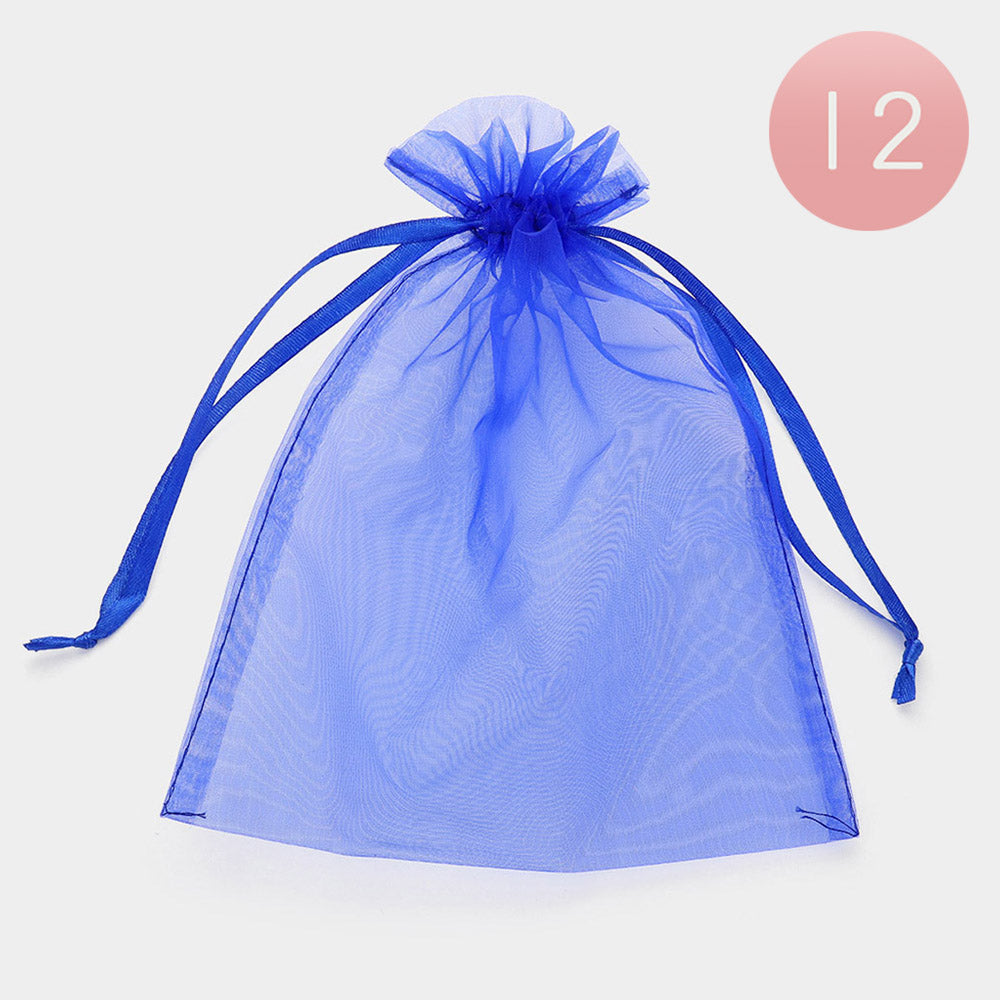 Madeline Love Sapphire 12PCS - Organza Drawstring Gift Bags - Jewelry