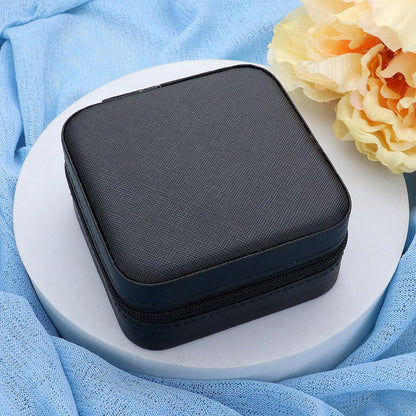 Madeline Love Black Faux Leather Portable Square Jewelry Box - Hair Accessories