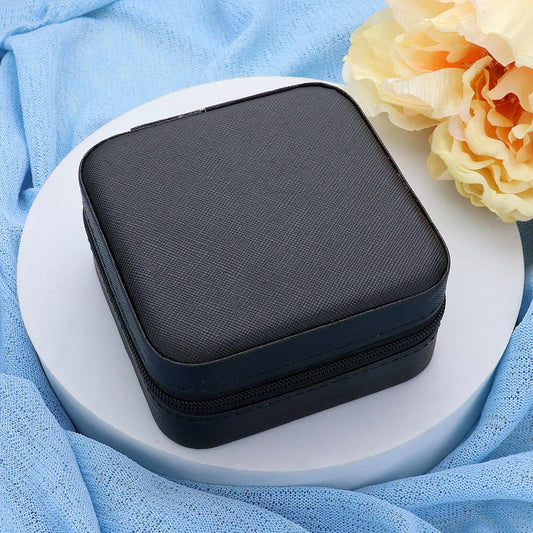 Madeline Love Black Faux Leather Portable Square Jewelry Box - Hair Accessories